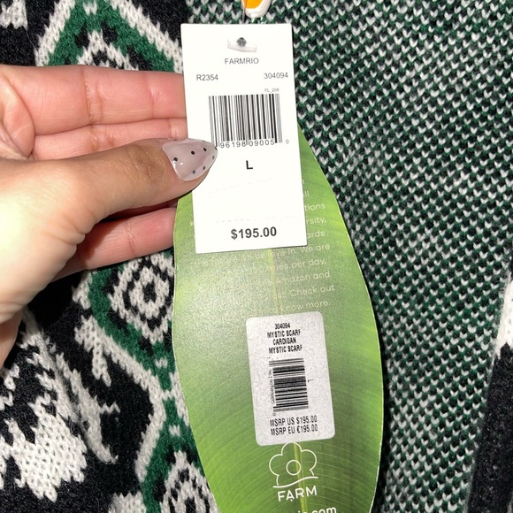 Farm Rio | NWT! Mystic Scarf Wrap Cardigan Size: Large - Picture 4 of 6